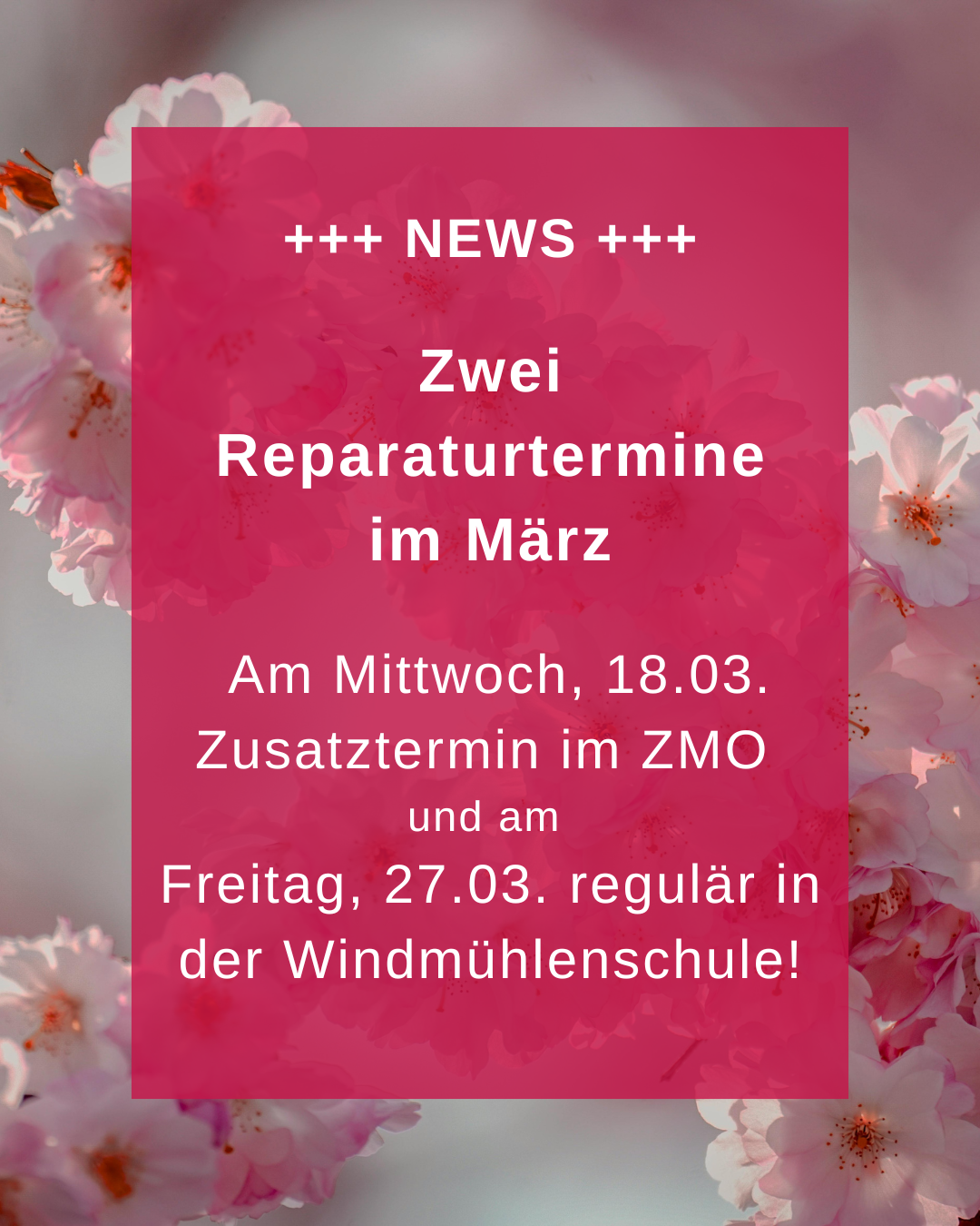 Reparaturtermine März 2026